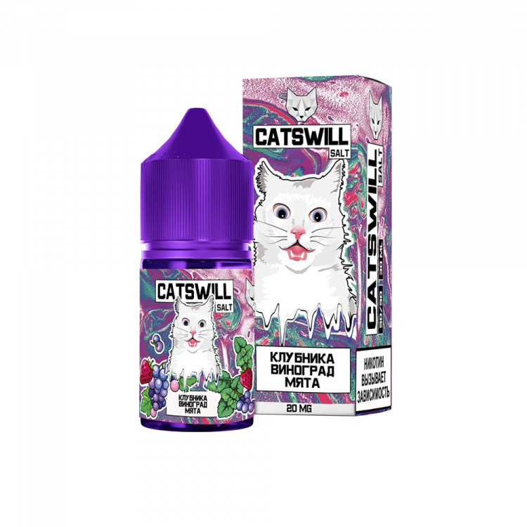 Жидкость Catswill Salt - Клубника Виноград Мята 30 мл (20 мг)